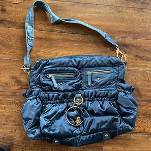 Authentic tod’s pashmy mummy satin diaper bag - hobo teal